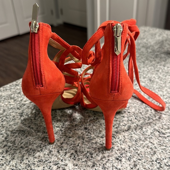 Sam Edelman stiletto sandal size 8 red orange color - Picture 3 of 5